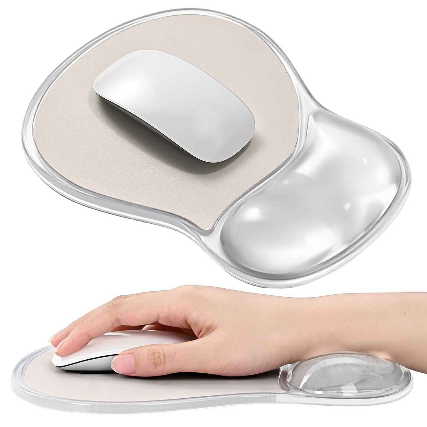 EooCoo Mouse Pad with Gel Wrist Rest, Ergonomic Mousepad Wrist Alignment | Middle Concave Design for Natural Wrist Alignment, Non-Slip Base Mousepad, Carpal Tunnel Relief, Office Desk Accessories