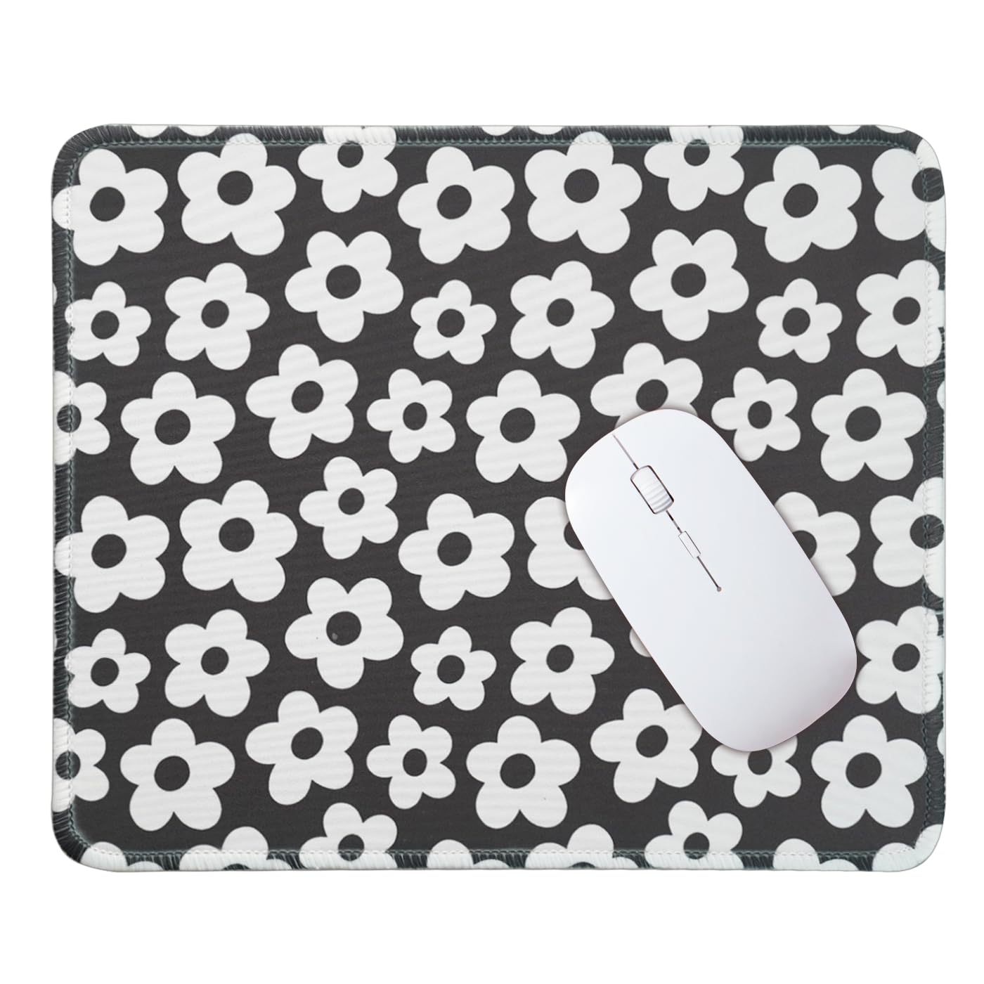 Mouse Pad for Desk with Stitched Edge, Premium Cute Washable Mouse Pads. Computer Mousepad with Non-Slip Rubber Base, Mousepads for Laptop, 9.25x7.75x0.12 inch (Pink Stripes)
