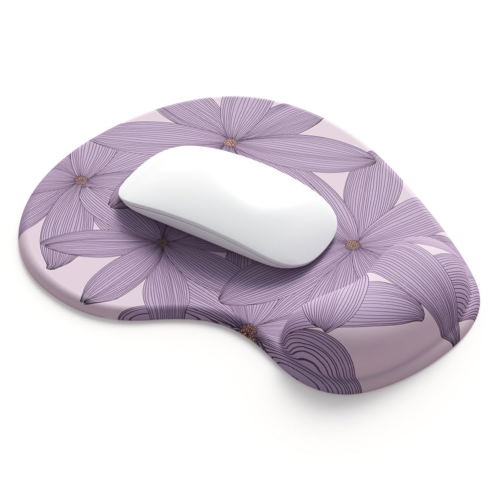 Office Mousepad with Gel Wrist Support - Ergonomic Gaming Desktop Mouse Pad Wrist Rest - Design Gamepad Mat Rubber Base for Laptop Computer -Silicone Non-Slip Special-Textured Surface (01Pink)