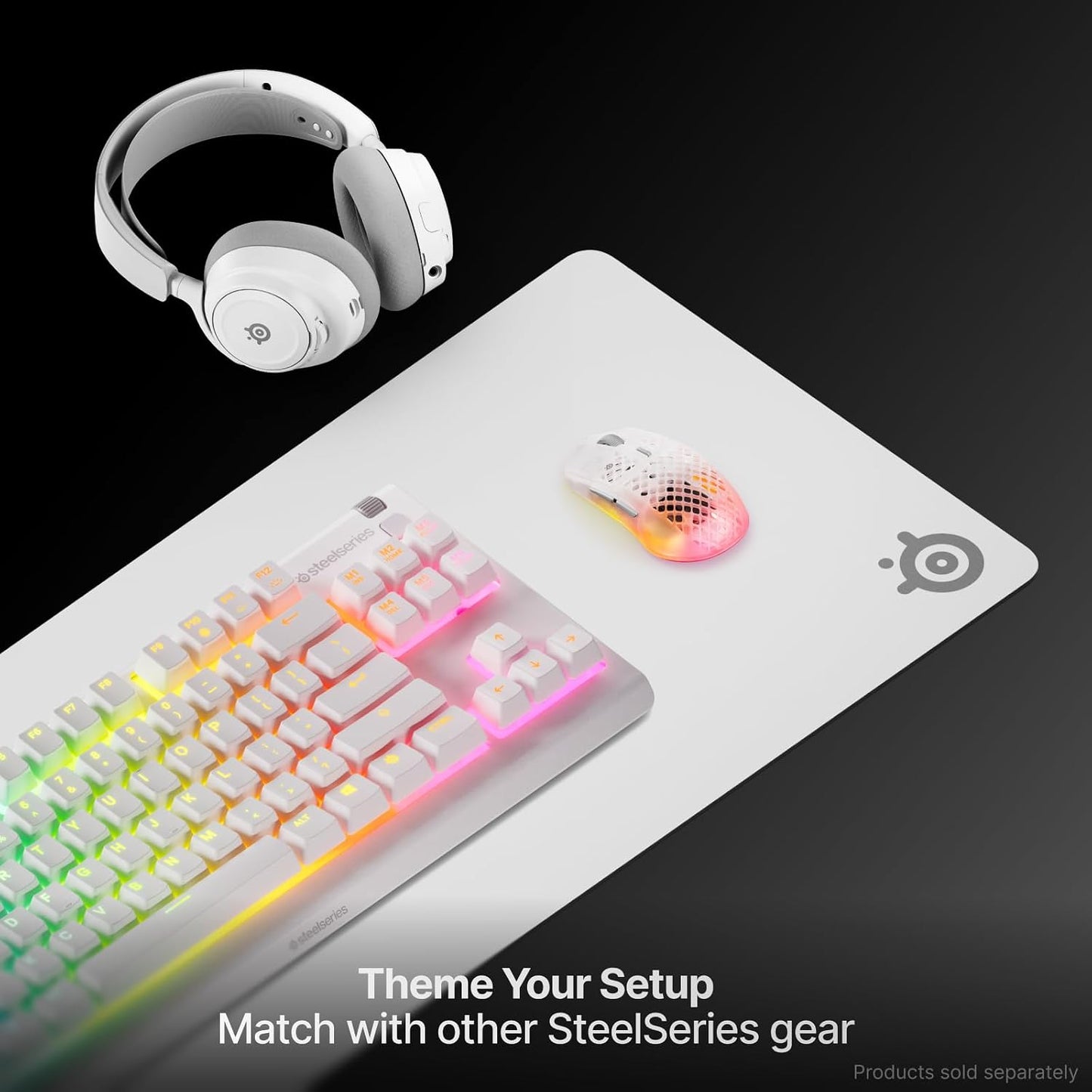 SteelSeries QcK Heavy Gaming Mousepad — Thicker, Non-Slip Silicone Rubber Base, Peak Tracking, Optimized for Gaming FPS, MOBAs, RTS, MMO — XXL Size 900 mm x 400 mm x 4 mm — White