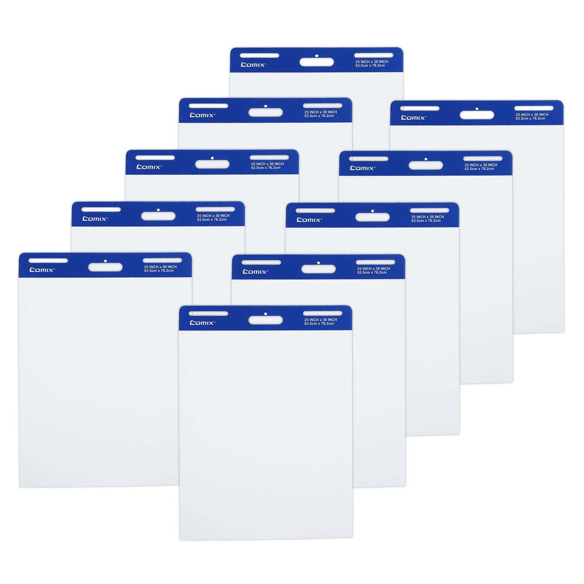 Comix Sticky Easel Pad, 25 x 30 Inch Flip Chart, 30 Sheets/Pad, 10 Pads | Super Sticky self stick easel chart paper bulk, premium teacher supplies for classroom, school and office meetings