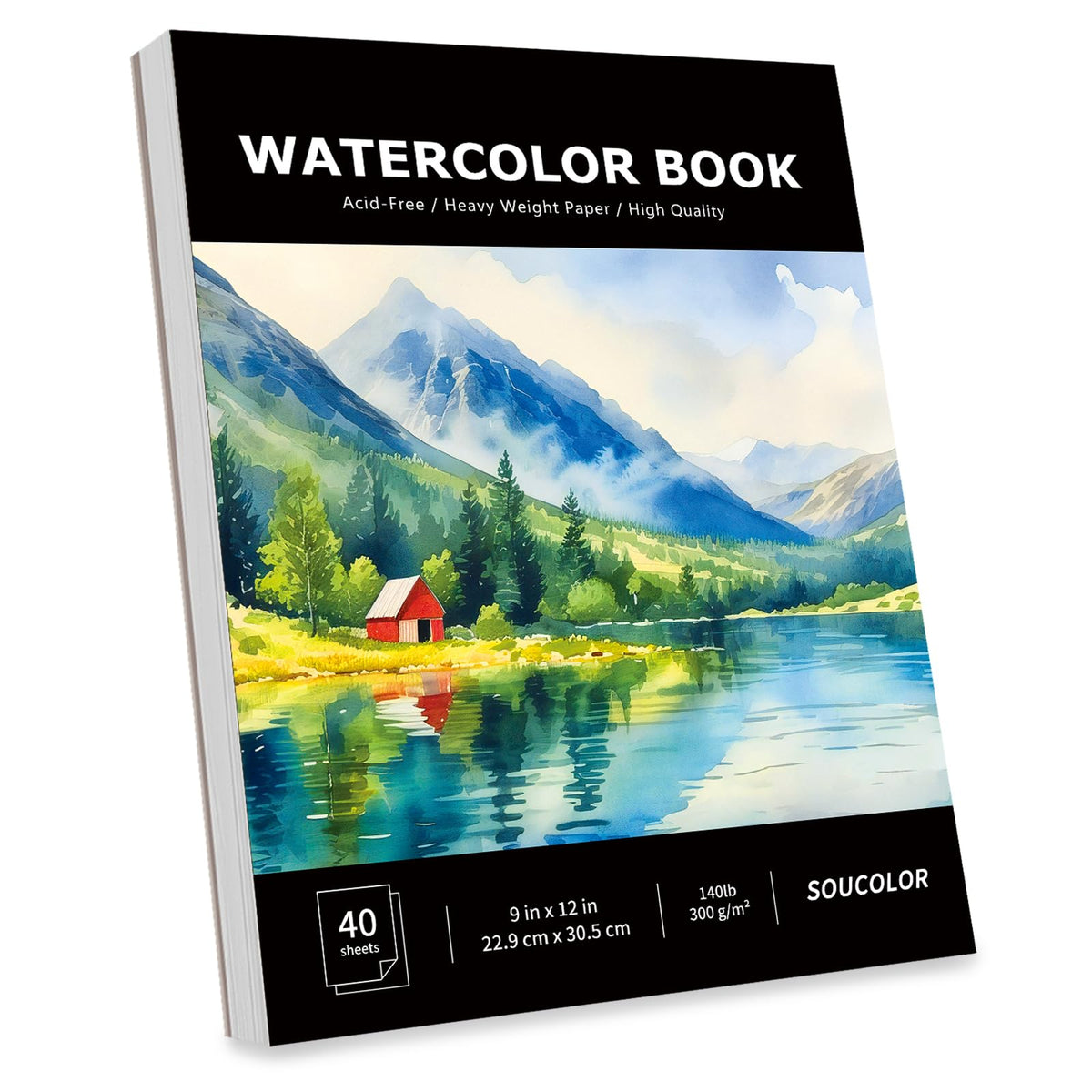 Soucolor Sketch Book 9" x 12", 100 Sheets Kids Art Sketchbook Drawing Pad | 68lb Acid-Free, Fine-Texture Paper, Top Spiral for Lay-Flat, Gift for Teens Girls Boys Beginners Adults, School Art Supplies