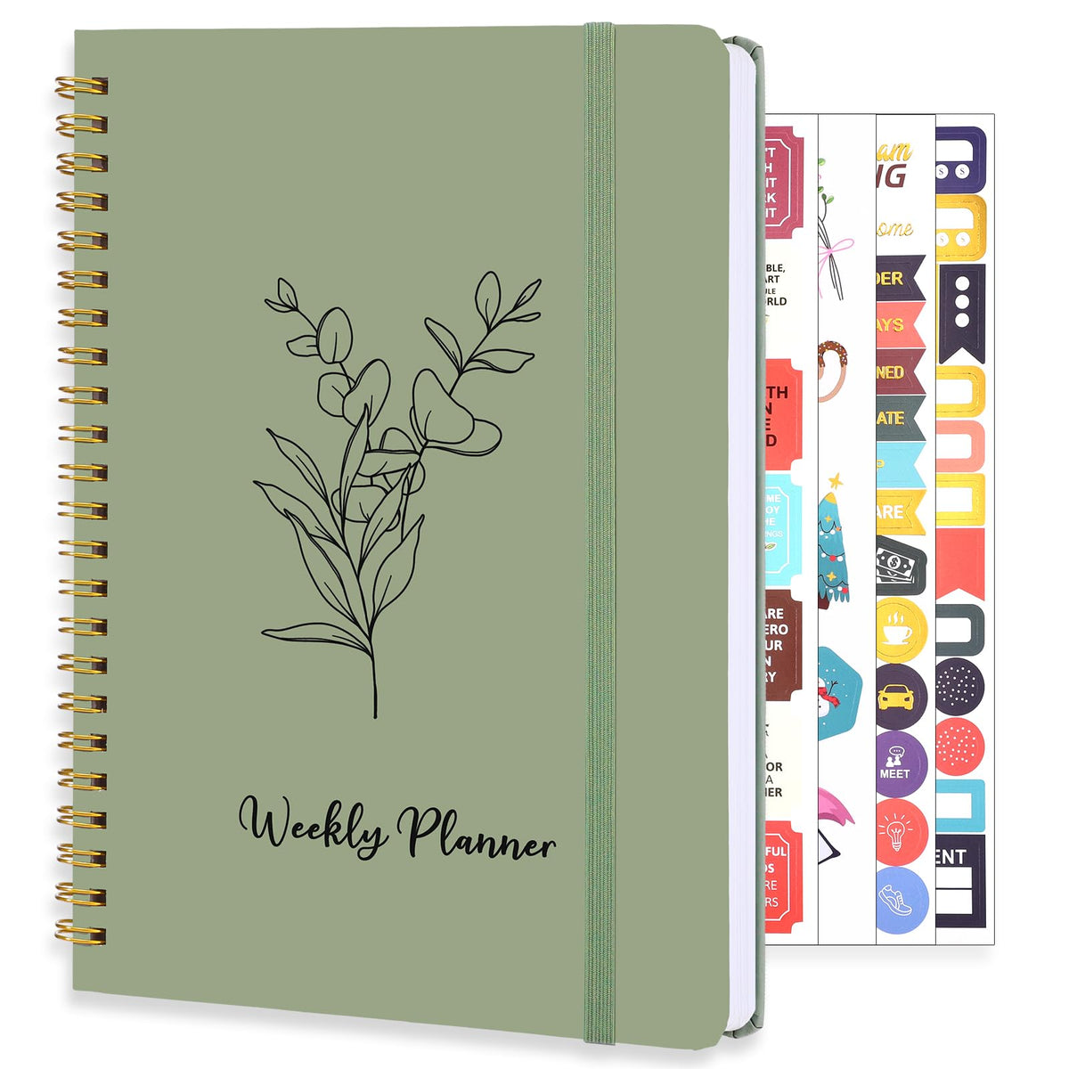 Thboxes A5 Weekly Planner Notebook, 52 Week Undated Journal for Women, Pink | Spiral Binding, Stickers, Planners for Home, Work, Office, College, School Supplies for Girls, Kids, Students, Teachers Gifts