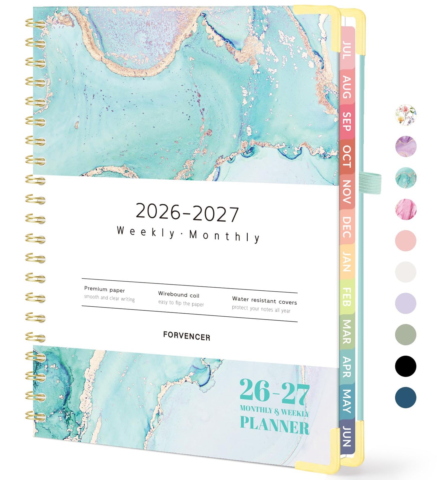 Forvencer Academic Planner 2026-2027, Calendar Jul 2026-Jun 2027, 8.5"x11" | Hardcover Weekly & Monthly Planner, Daily Agenda Book with Tabs, College School Organizer for Student Teacher, Pink