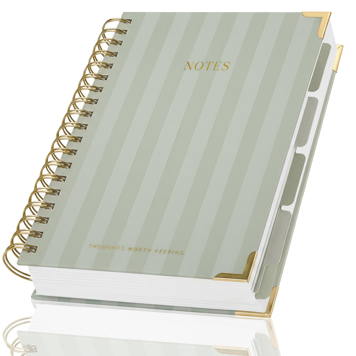 Aesthetic Thick Spiral Notebook With Tabs - Journal For Women Size B5 | College Ruled Note Book with 300 Lined Pages and Dividers - Perfect for Writing and Staying Organized at Work or School