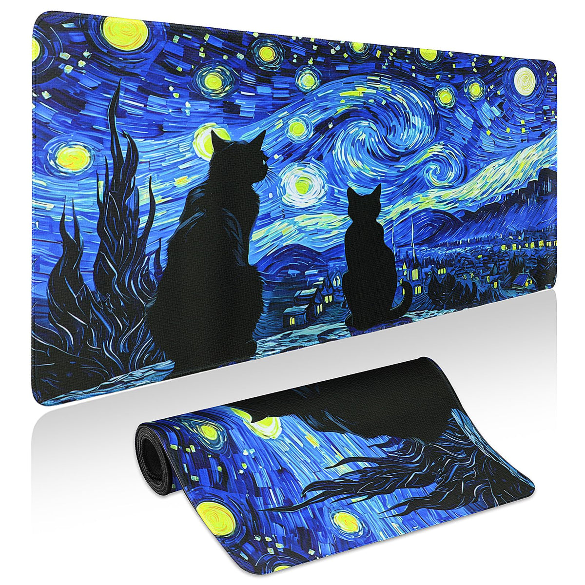 Mouse Pad Gaming - Desk Mat for Keyboard and Mouse - Kanagawa Large Mouse Pad for Desk, Japanese Sea Wave Mousepad (31.5 x 11.8inch) with Non-Slip Base, Desks Pad Mat for Game, Office and Home