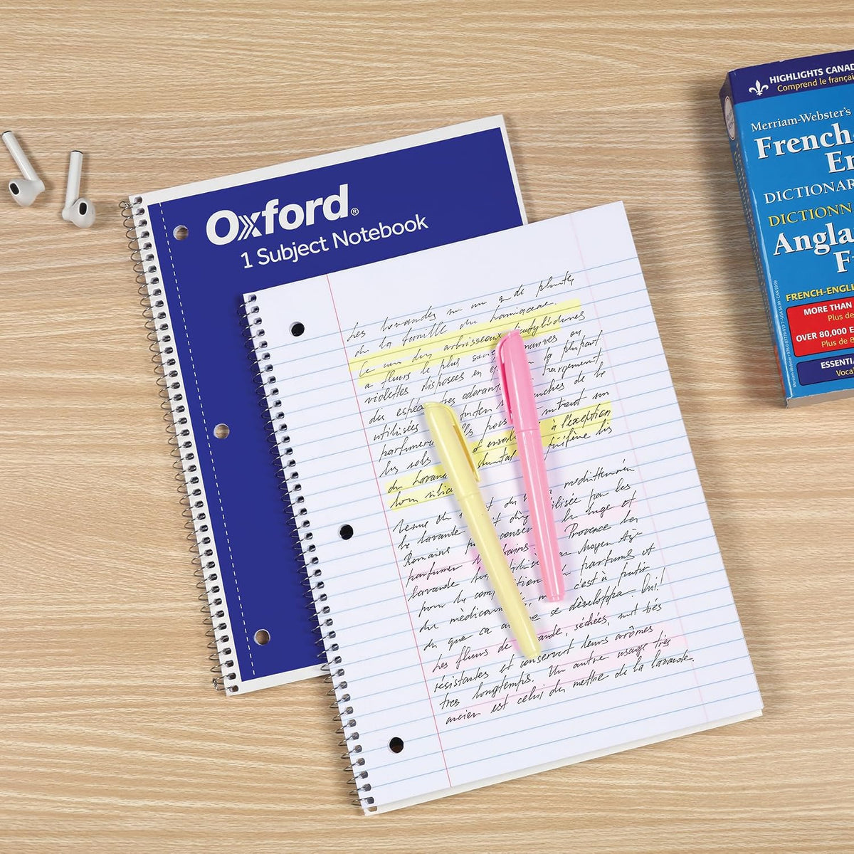 Oxford Spiral Notebook 12 Pack, Bulk College Ruled Spiral Notebooks for School, 1 Subject Journal For School, Wide Ruled Paper, 8 x 10-1/2 Inch, Blue Covers, 70 Perforated Lined Sheets (65218)