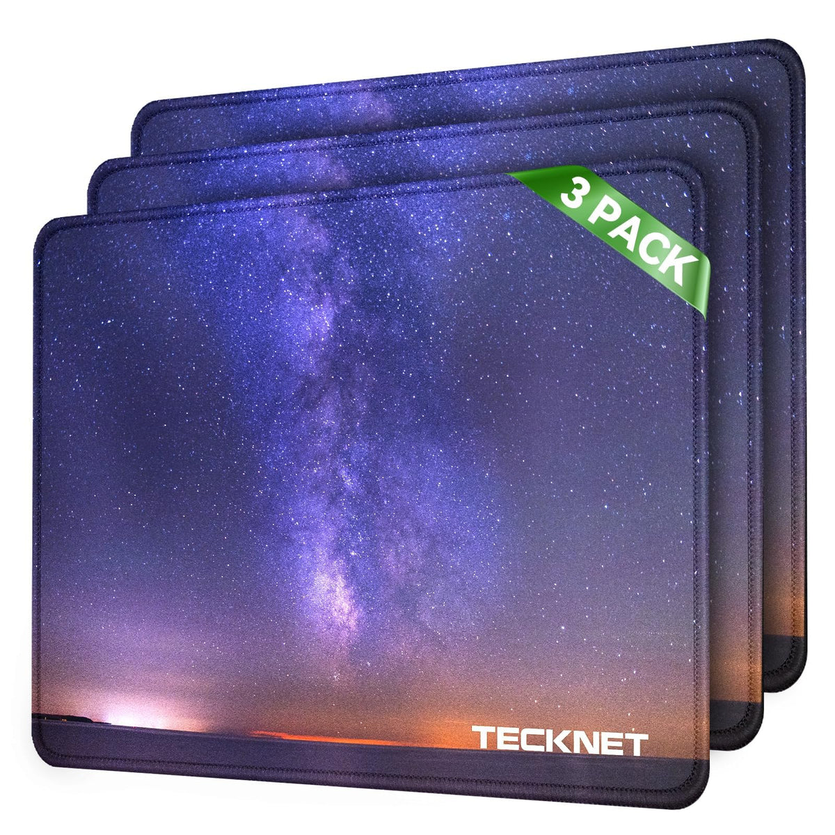 TECKNET 4 Pack Mouse Pad with Durable Anti-fray Stitching, Small Mousepad | Anti-slip Rubber Base, Ultra-smooth Surface, Waterproof Material, Gaming Mouse Mat for Laser and Optical Mice, Black