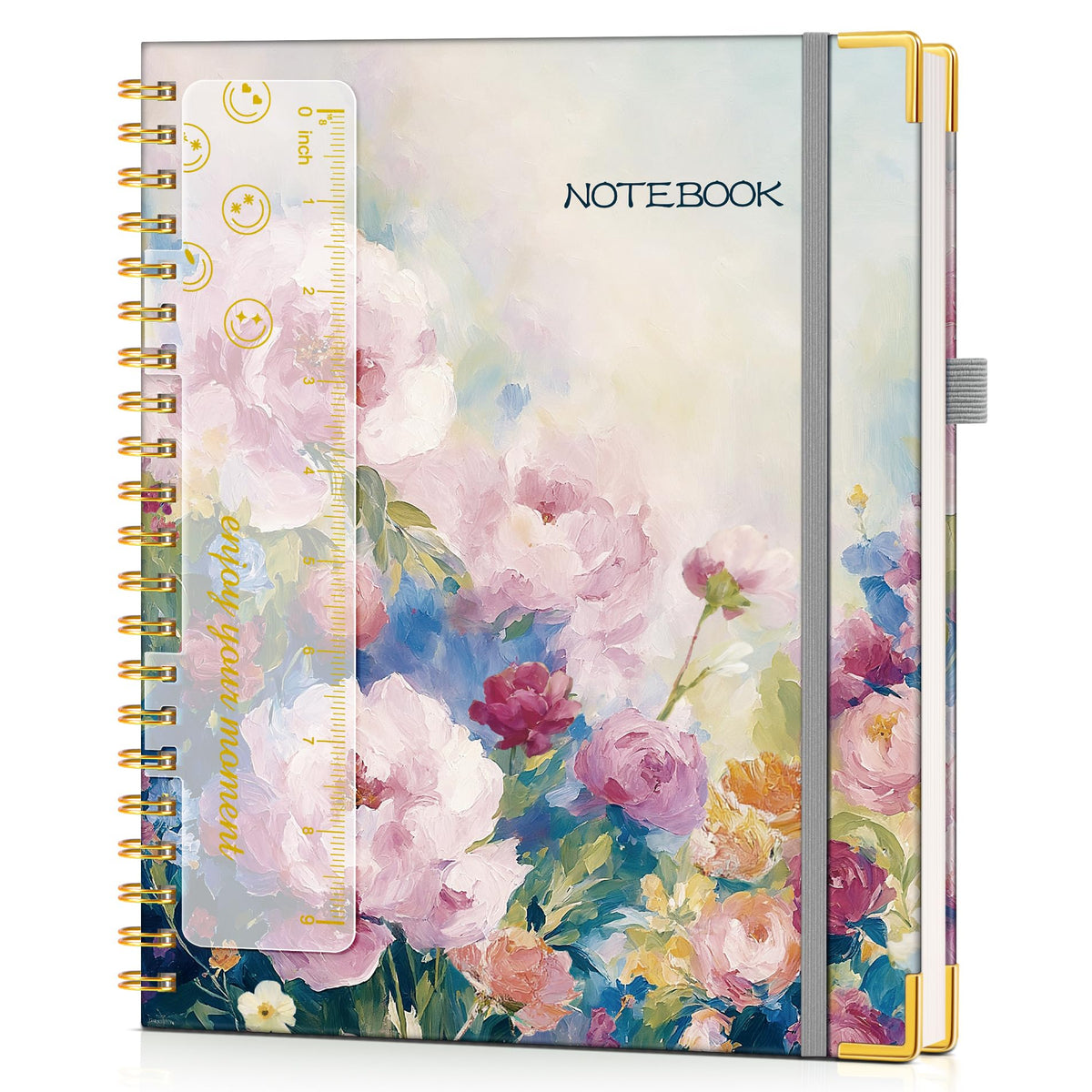 Hardcover Spiral Notebook Journal 8.5” x 11”, A4 Large Leather Notebooks for Women Men, Lined College Ruled Notebook, 50 Sheets/100 Pages, Spiral Bound Journals for Work School Note Taking, Green