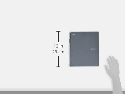 Five Star Spiral Notebook + Study App, 1 Subject, Graph Ruled Paper, 8-1/2" x 11", 100 Sheets, Fights Ink Bleed, Water Resistant Cover, Gray (620000AA3)