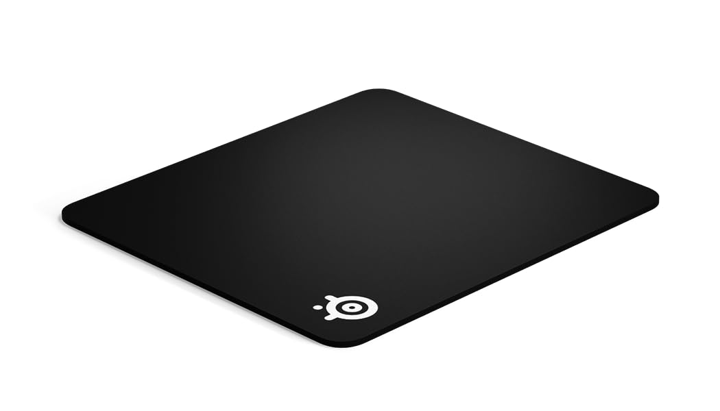 SteelSeries QcK Medium Gaming Mousepad — Black — Non-Slip Silicone Rubber Base — Peak Tracking and Stability — Optimized for Gaming Sensors — 320 mm x 270 mm — FPS, MOBAs, RTS, MMO