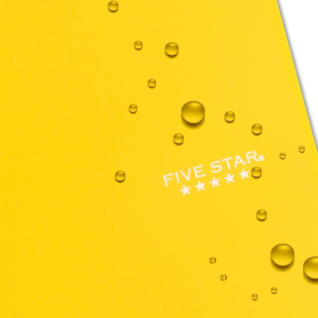 Five Star Spiral Notebook + Study App, 1 Subject, Wide Ruled Paper, 8" x 10.5", 100 Sheets, Fights Ink Bleed, Water Resistant Cover, Vivid Yellow (930010CJ1)