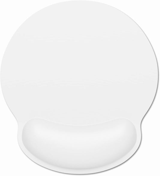 Dapesuom Ergonomic Mouse Pad with Wrist Support, Comfortable Memory Foam Wrist Rest for Easy Typing Pain Relief, Cute Computer Gaming Desktop Mouse Mat with Non-Slip Base for Laptop, Office, White