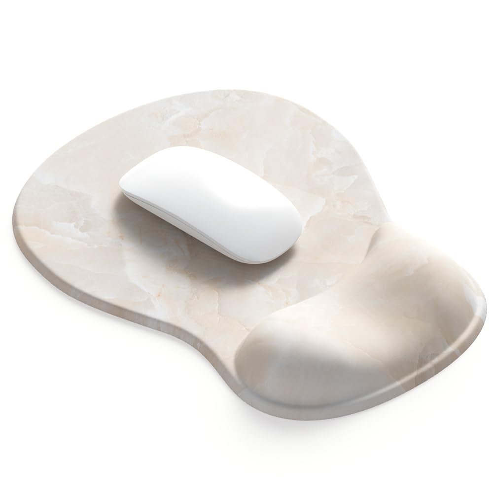 ErgoComfort Gel Wrist Rest Mouse Pad-Ergonomic Office Mousepad with Wrist Support-Non-Slip, Design Desk Accessories Mat for Home&Game Decor (06Mocha Sand)