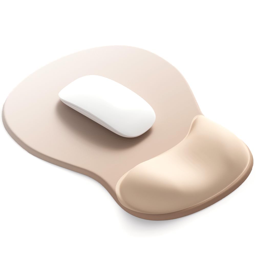 ErgoComfort Gel Wrist Rest Mouse Pad-Ergonomic Office Mousepad with Wrist Support-Non-Slip, Design Desk Accessories Mat for Home&Game Decor (06Mocha Sand)