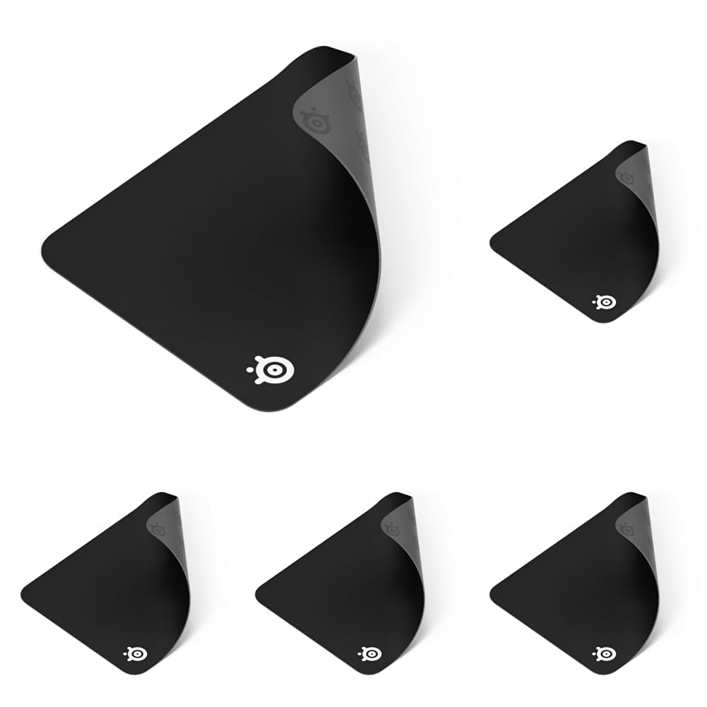 SteelSeries QcK Medium Gaming Mousepad — Black — Non-Slip Silicone Rubber Base — Peak Tracking and Stability — Optimized for Gaming Sensors — 320 mm x 270 mm — FPS, MOBAs, RTS, MMO