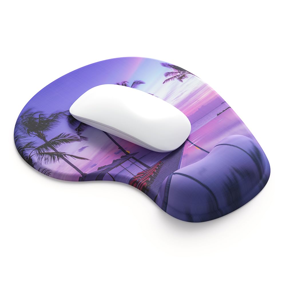 Office Mousepad with Gel Wrist Support - Ergonomic Gaming Desktop Mouse Pad Wrist Rest - Design Gamepad Mat Rubber Base for Laptop Computer -Silicone Non-Slip Special-Textured Surface (01Pink)