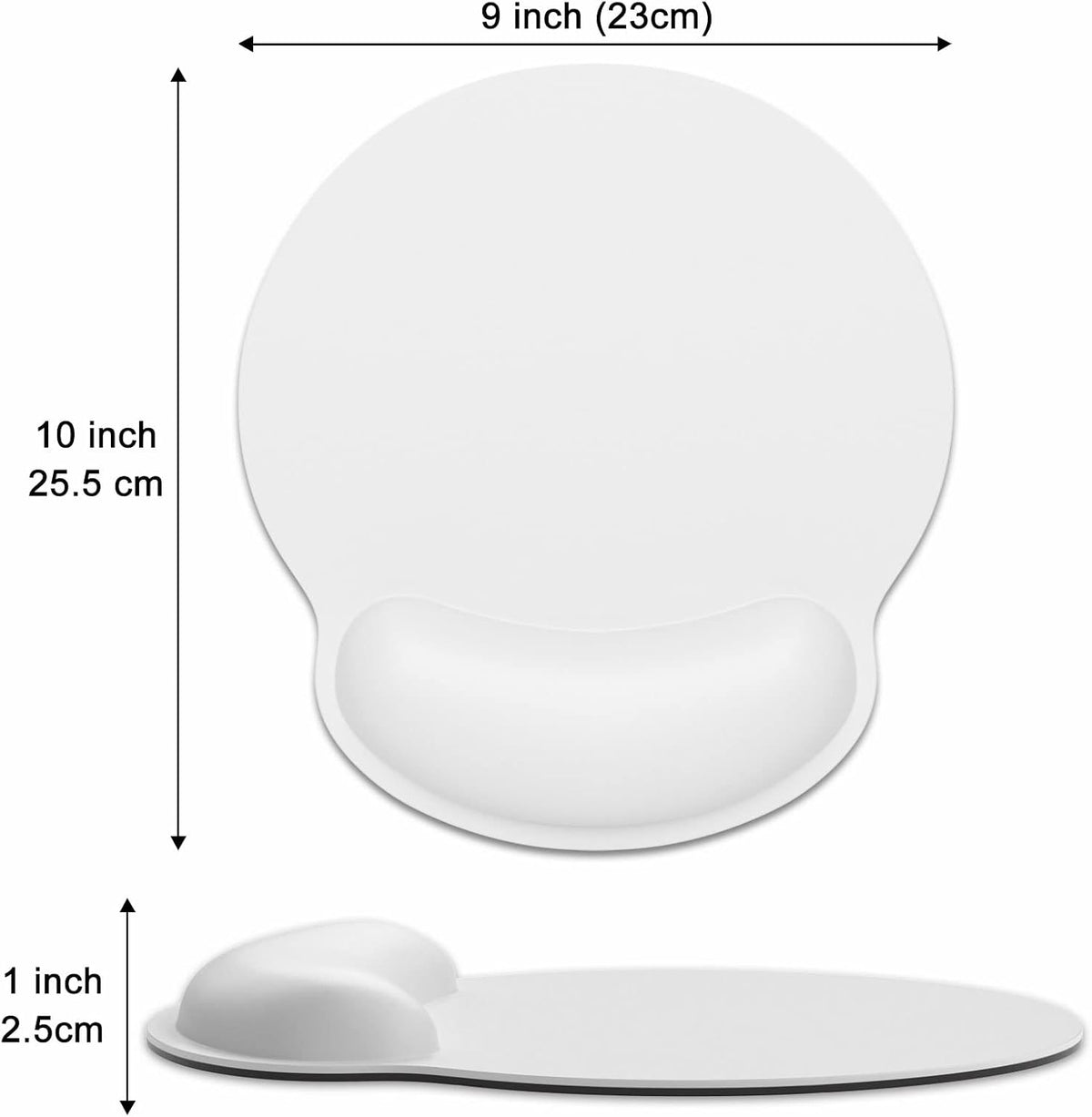 Dapesuom Ergonomic Mouse Pad with Wrist Support, Comfortable Memory Foam Wrist Rest for Easy Typing Pain Relief, Cute Computer Gaming Desktop Mouse Mat with Non-Slip Base for Laptop, Office, White