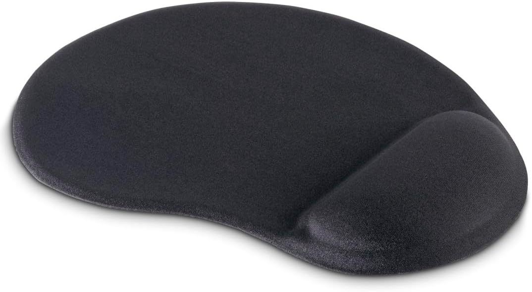 Hama Ergo Mouse Pad - 2-in-1 Desk Mat with Integrated Wrist Rest, Non-Slip Bottom - Black