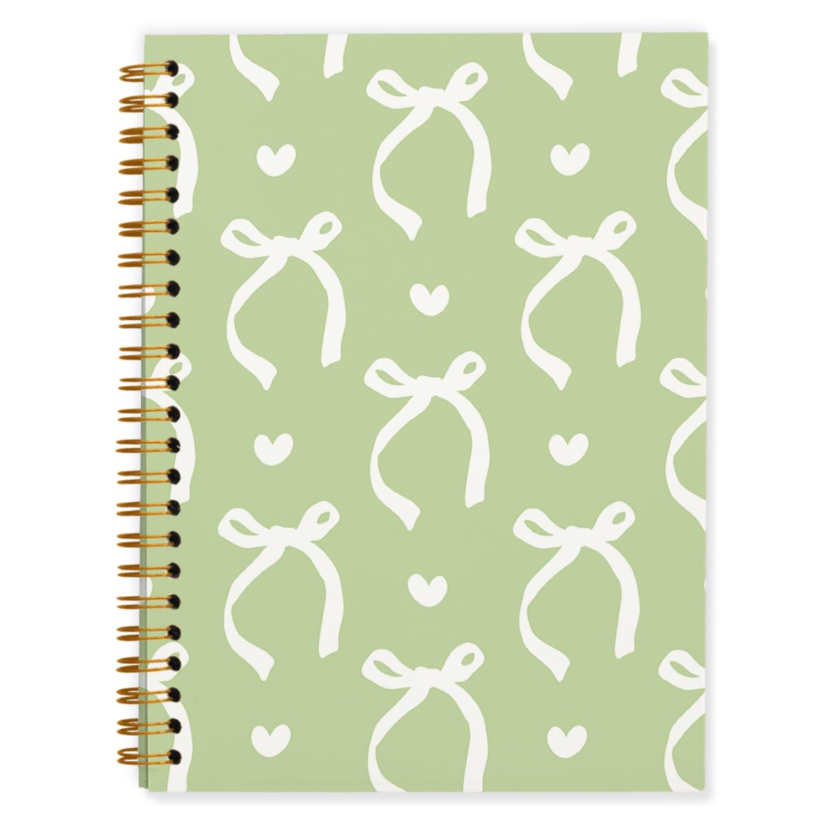 QUICQOD Cute Pink Bow Spiral Notebook Journal for Teen Girls, 5.5x8.3 Inch | Coquette Pink School Supplies for Girls, Preppy Hardcover Journal for Women, Lined Notebook for Note Taking Daily Writing