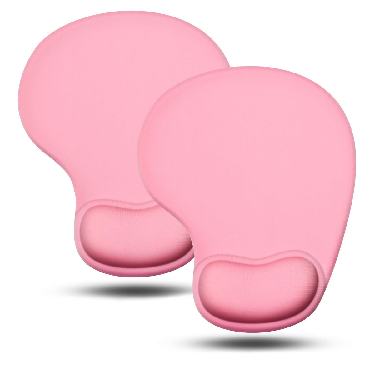 JIKIOU Ergonomic Mouse Pad with Gel Wrist Rest 2 Pack, Portable Small Black | Upgraded-Prevent Gel Leakage, Ergonomic Design for Pain Relief, Cooling Gel filled, Smooth Lycra Surface, Non-Slip PU Base