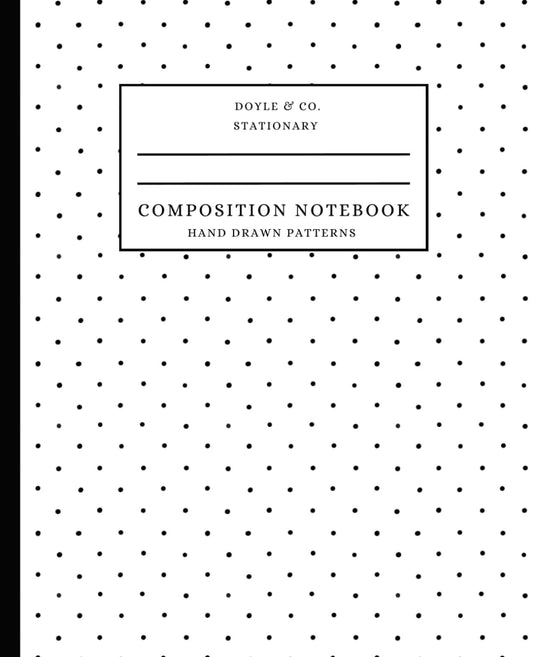Composition Notebook: Simple Black Polka Dot Cover