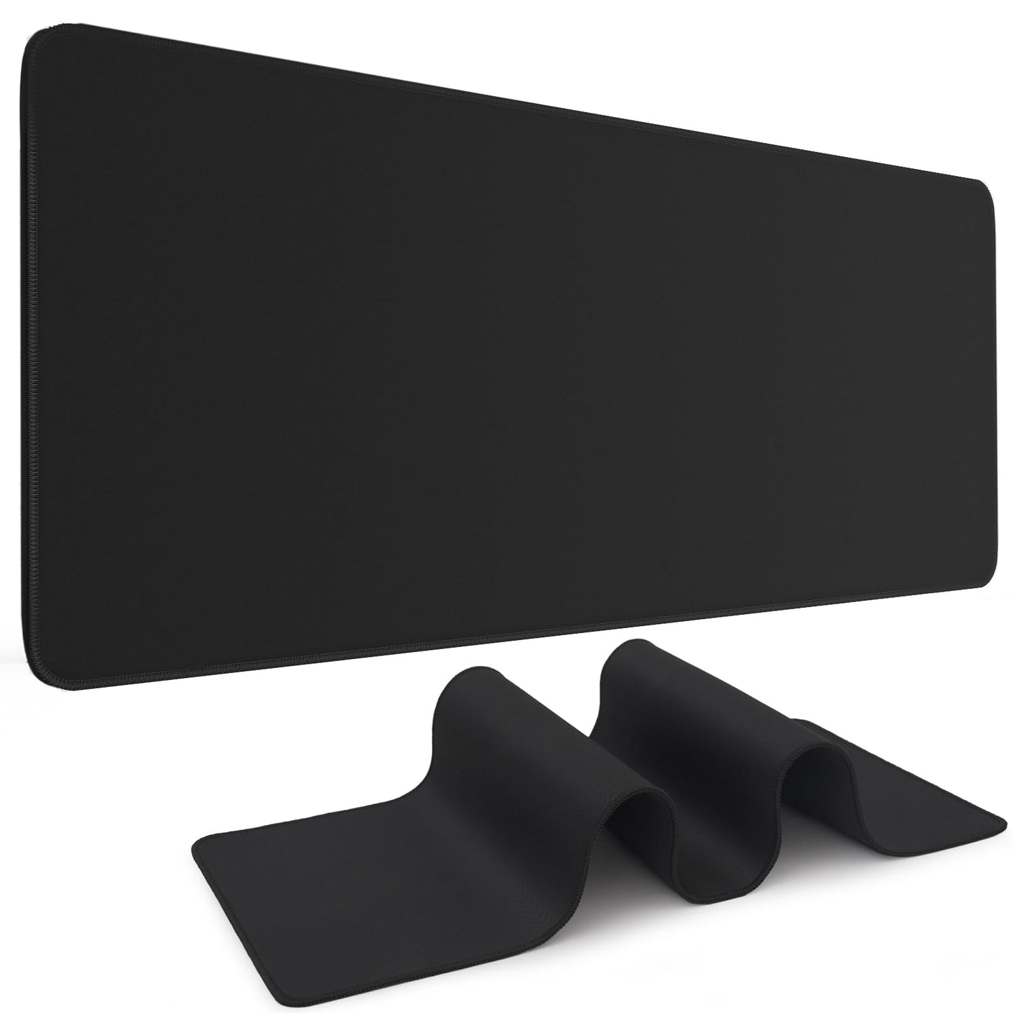 DIGSOM Gaming Mouse Pad, Black with White Topographic Line, 31.5x11.8in | XL Mouse mat, Smooth surface, Anti-slip rubber base, For keyboard and mouse, For home and office use