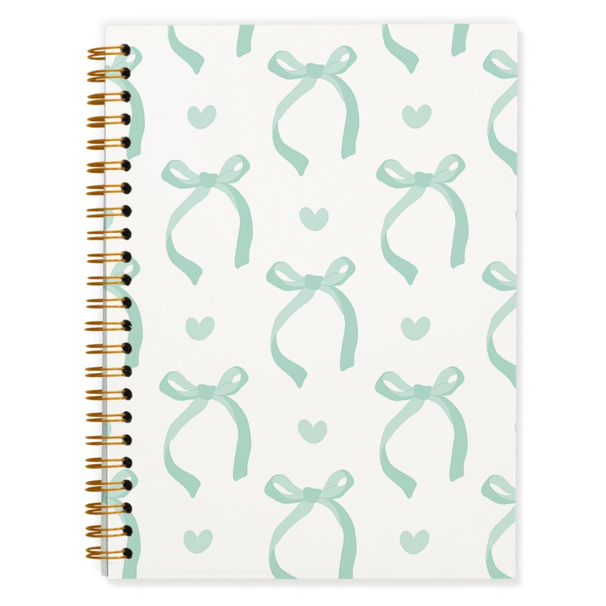 QUICQOD Cute Pink Bow Spiral Notebook Journal for Teen Girls, 5.5x8.3 Inch | Coquette Pink School Supplies for Girls, Preppy Hardcover Journal for Women, Lined Notebook for Note Taking Daily Writing