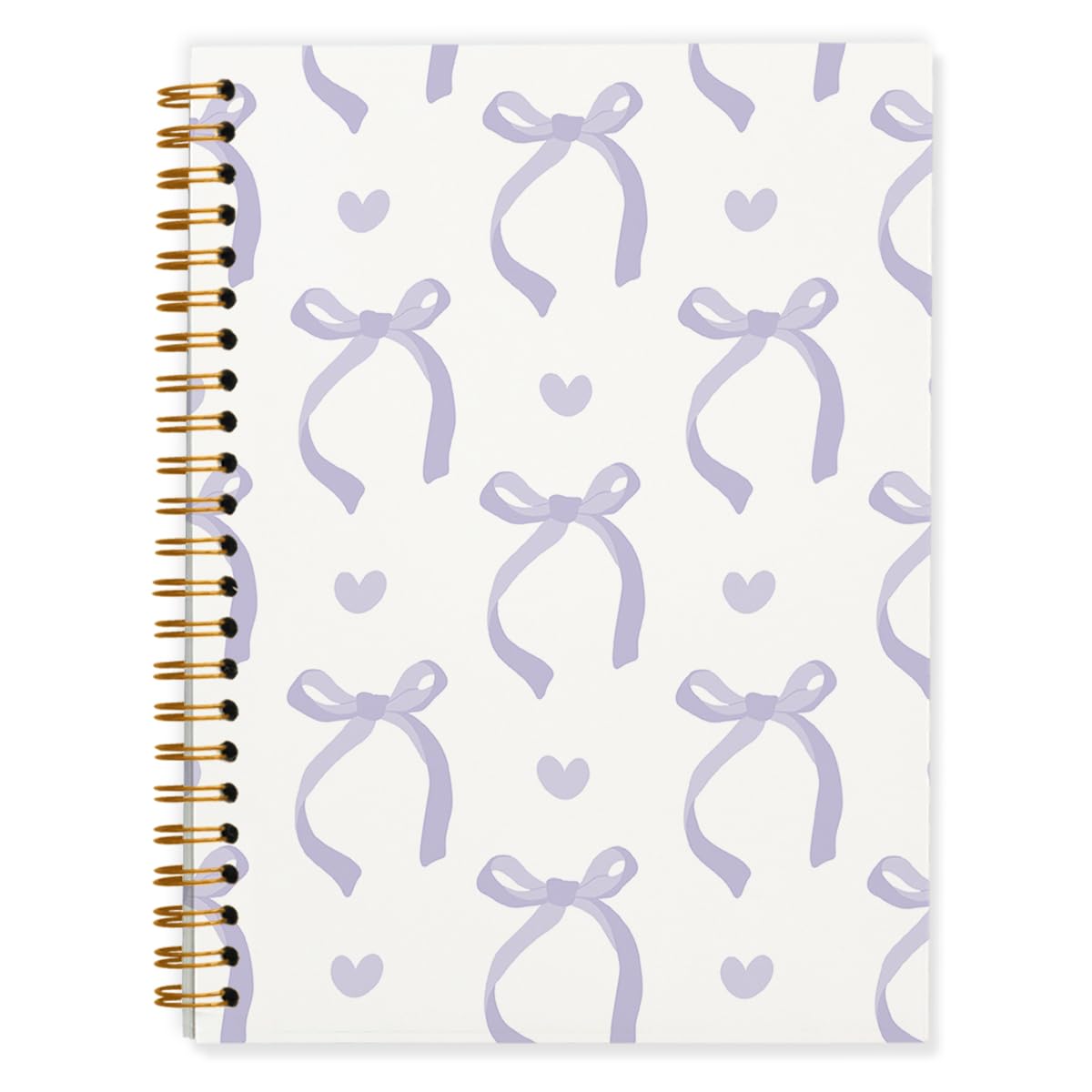 QUICQOD Cute Pink Bow Spiral Notebook Journal for Teen Girls, 5.5x8.3 Inch | Coquette Pink School Supplies for Girls, Preppy Hardcover Journal for Women, Lined Notebook for Note Taking Daily Writing