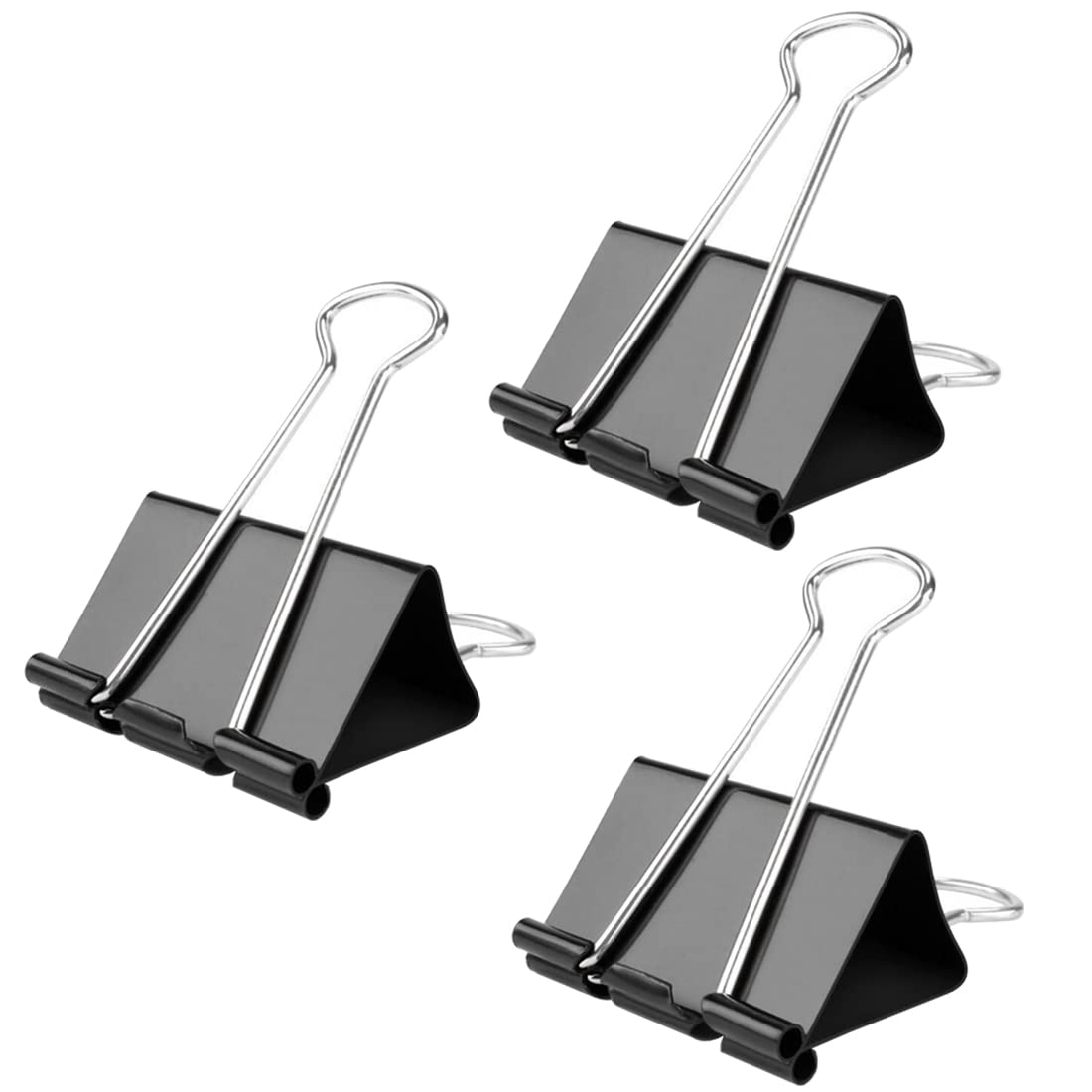 Binder Clips Paper Clamp for Paper-130 Pcs Clips Paper Binder Assorted Sizes (Black)
