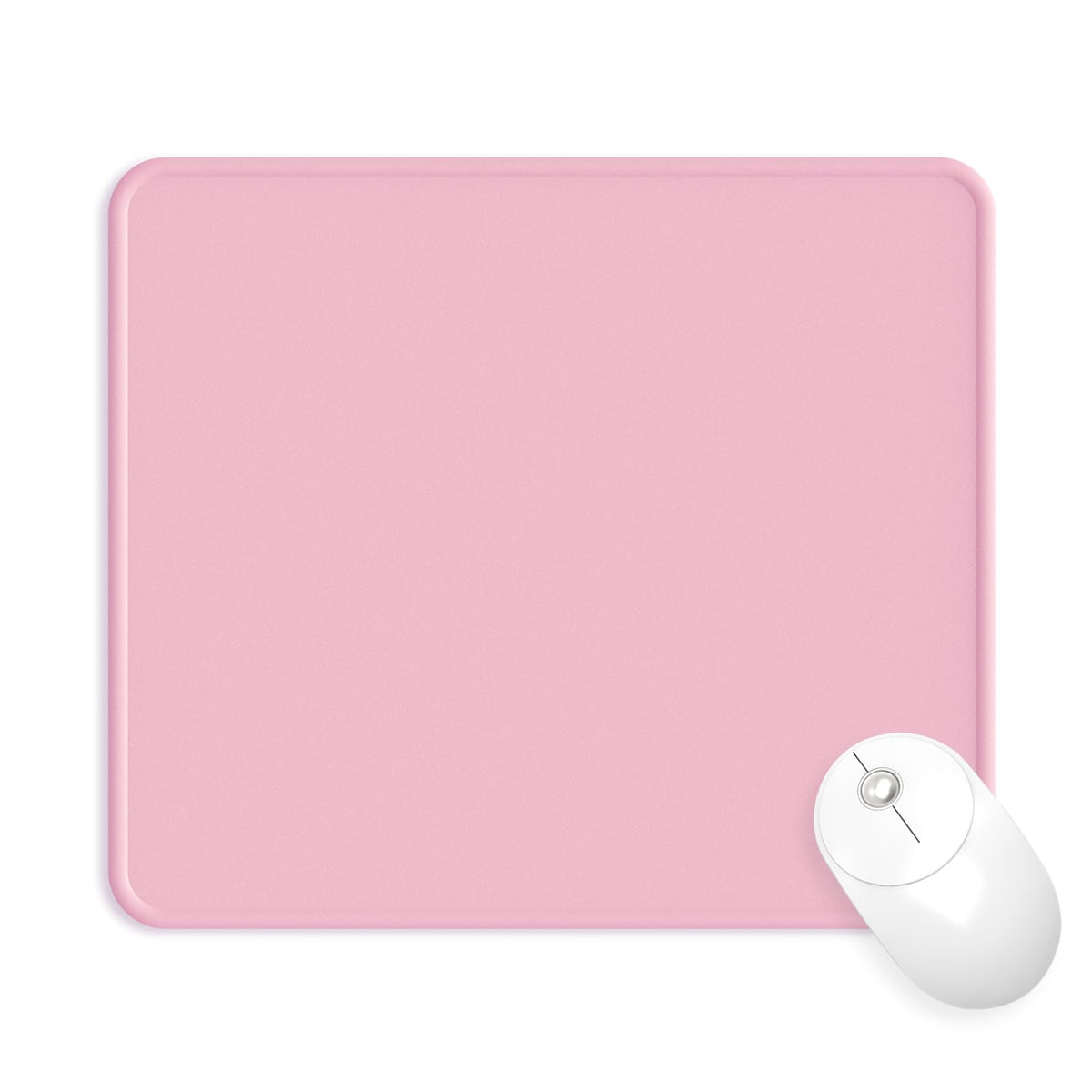Mouse Pad with Wrist Rest, Comfortable Computer Mousepad with Gel Wrist Support Smooth Surface and Non-Slip PU Base for Pain Relief, Laptop, Office & Home (Rose)