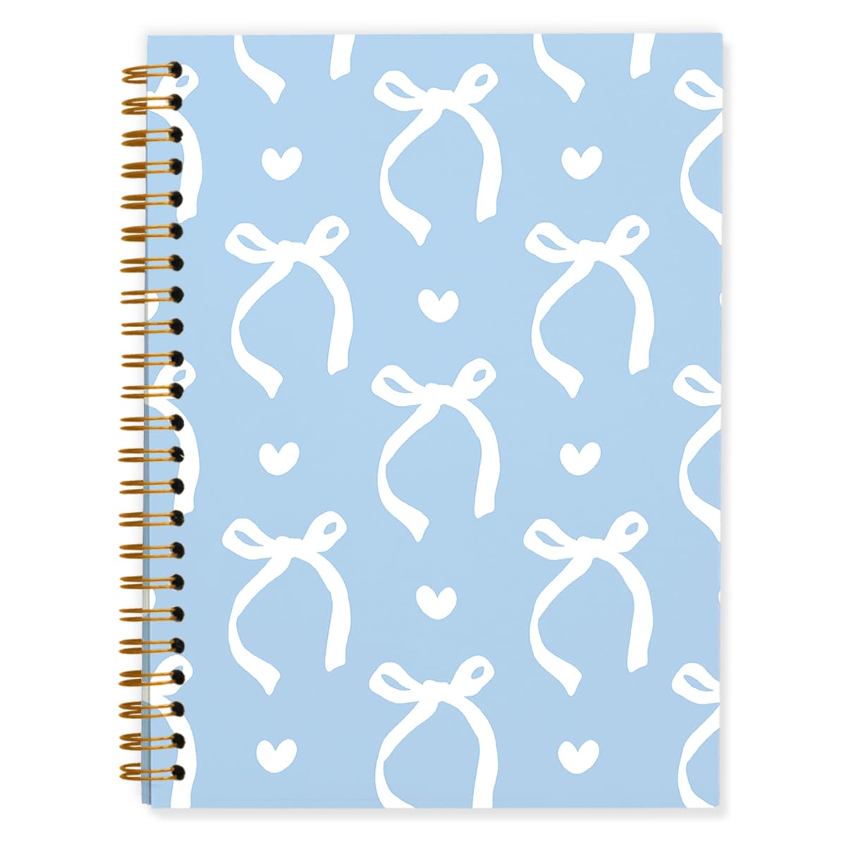 QUICQOD Cute Pink Bow Spiral Notebook Journal for Teen Girls, 5.5x8.3 Inch | Coquette Pink School Supplies for Girls, Preppy Hardcover Journal for Women, Lined Notebook for Note Taking Daily Writing