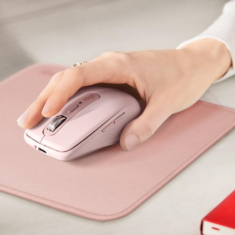 Logitech Studio Series Computer Mouse Pad - Darker Rose | Anti-slip rubber base, easy gliding surface, durable materials, portable design, for computers