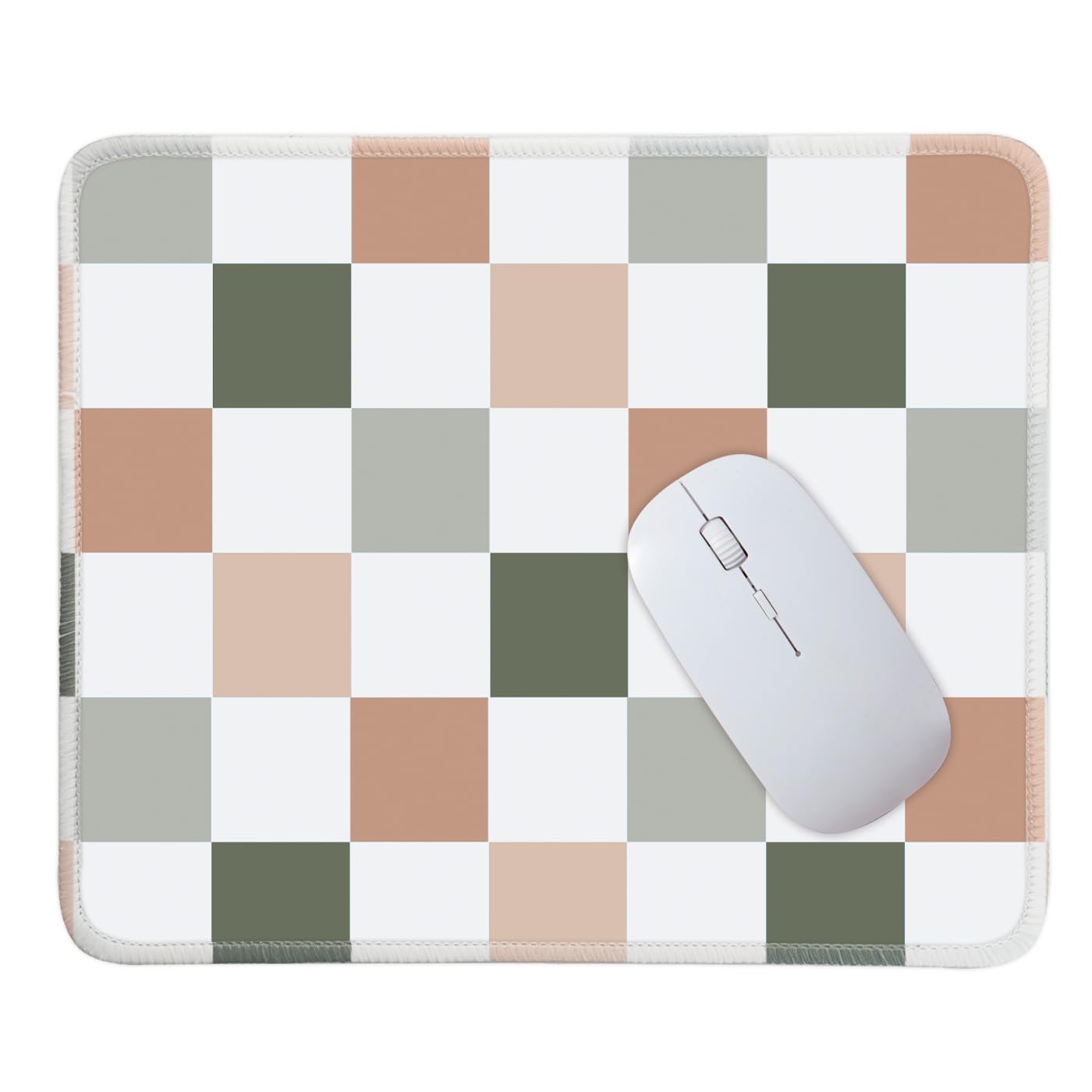Mouse Pad for Desk with Stitched Edge, Premium Cute Washable Mouse Pads. Computer Mousepad with Non-Slip Rubber Base, Mousepads for Laptop, 9.25x7.75x0.12 inch (Pink Stripes)