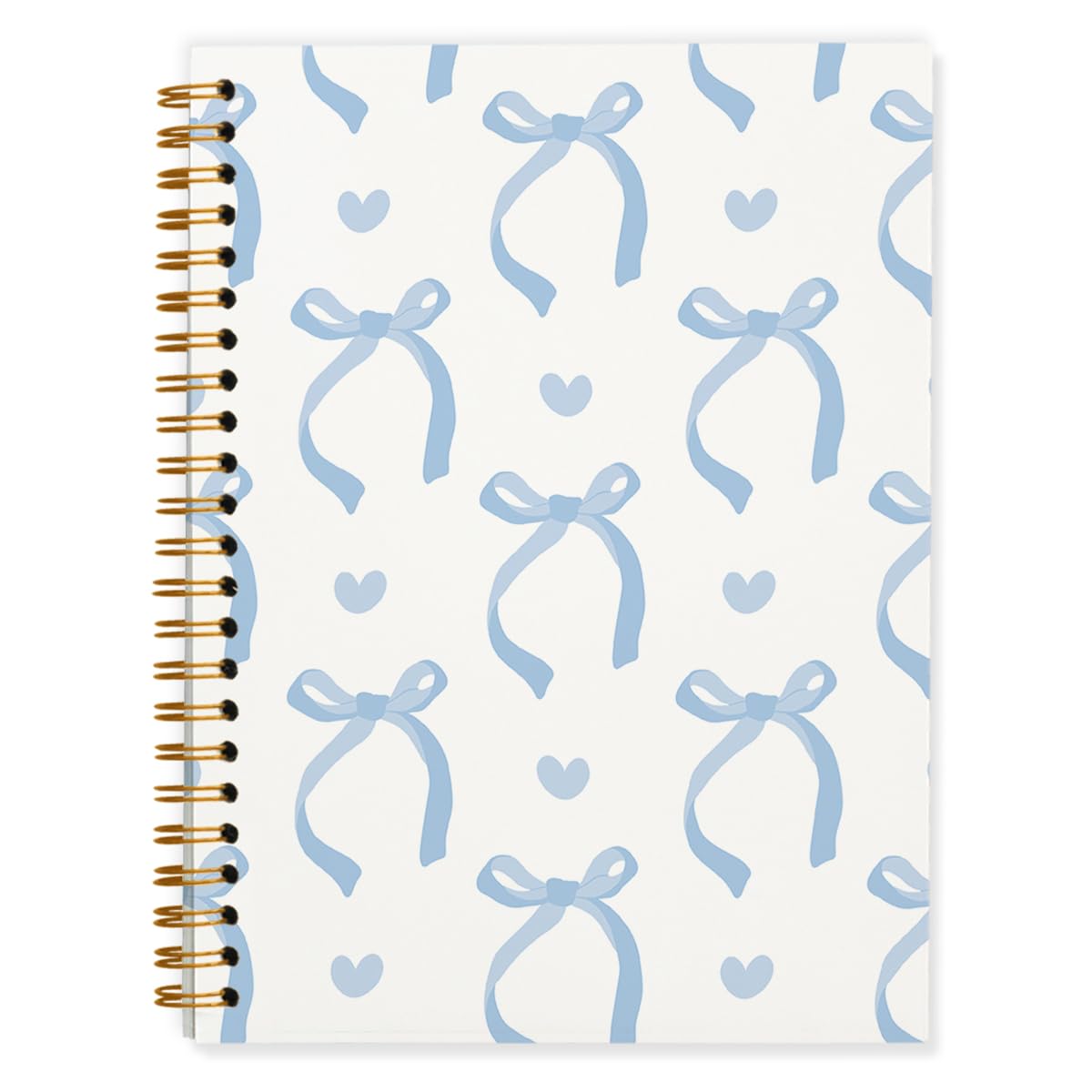 QUICQOD Cute Pink Bow Spiral Notebook Journal for Teen Girls, 5.5x8.3 Inch | Coquette Pink School Supplies for Girls, Preppy Hardcover Journal for Women, Lined Notebook for Note Taking Daily Writing