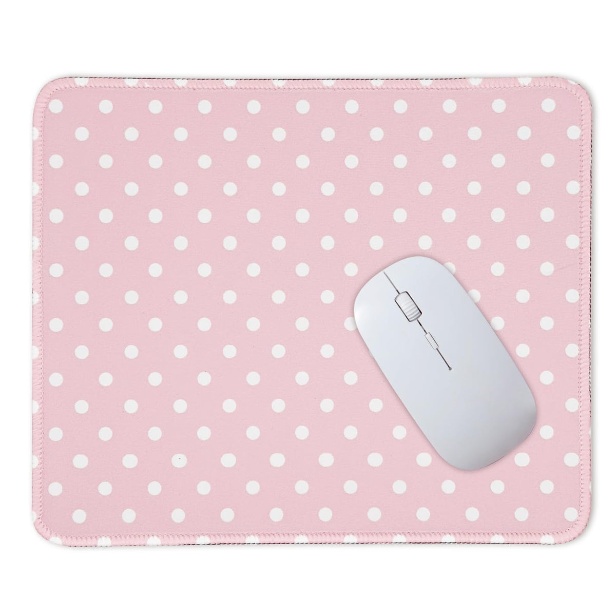 Mouse Pad for Desk with Stitched Edge, Premium Cute Washable Mouse Pads. Computer Mousepad with Non-Slip Rubber Base, Mousepads for Laptop, 9.25x7.75x0.12 inch (Pink Stripes)