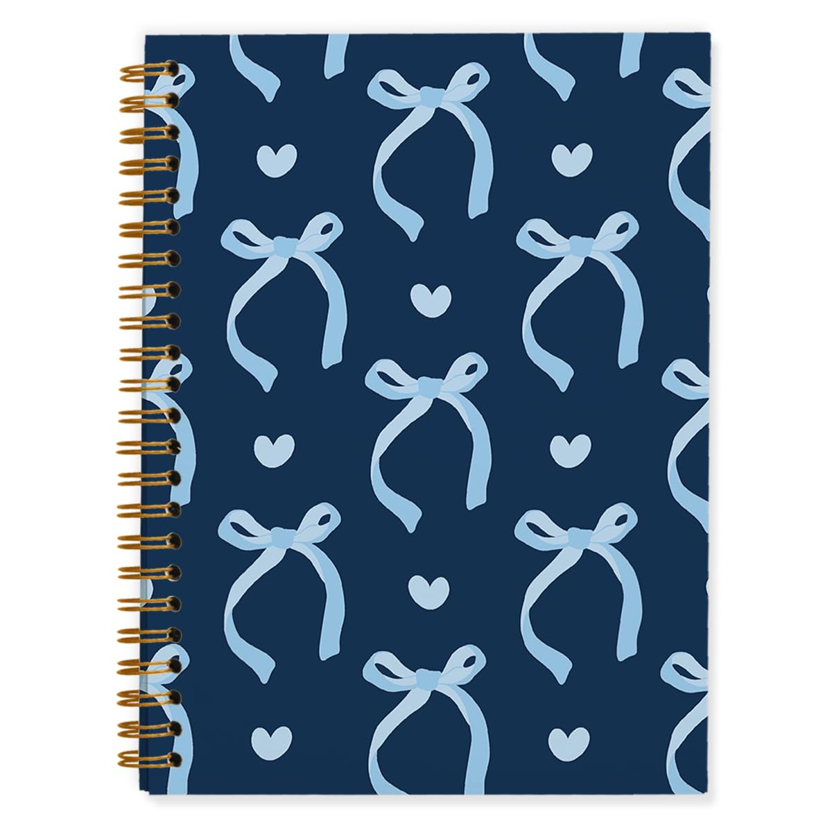 QUICQOD Cute Pink Bow Spiral Notebook Journal for Teen Girls, 5.5x8.3 Inch | Coquette Pink School Supplies for Girls, Preppy Hardcover Journal for Women, Lined Notebook for Note Taking Daily Writing
