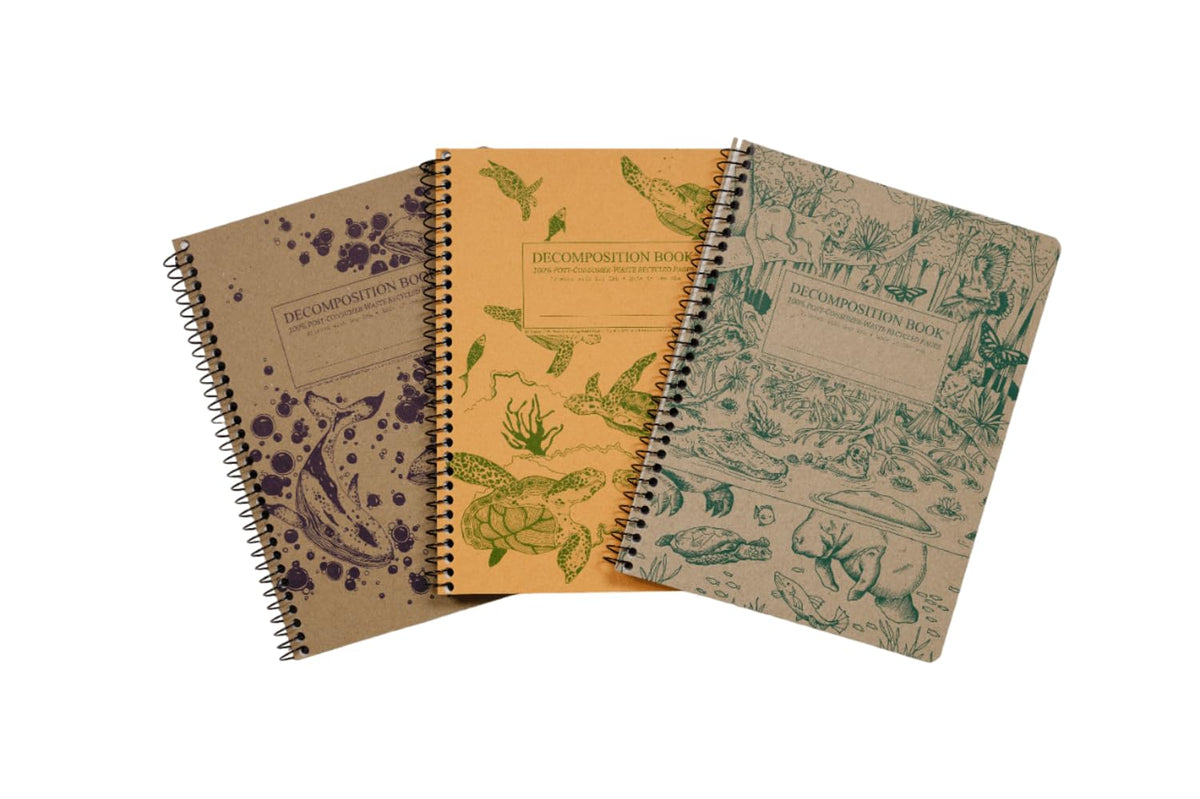 Decomposition Jellyfish College Ruled Spiral Notebook - 9.75 x 7.5 Journal with 160 Lined Pages - 100% Recycled Paper - Cute Notebooks for School Supplies, Home & Office - Made in USA
