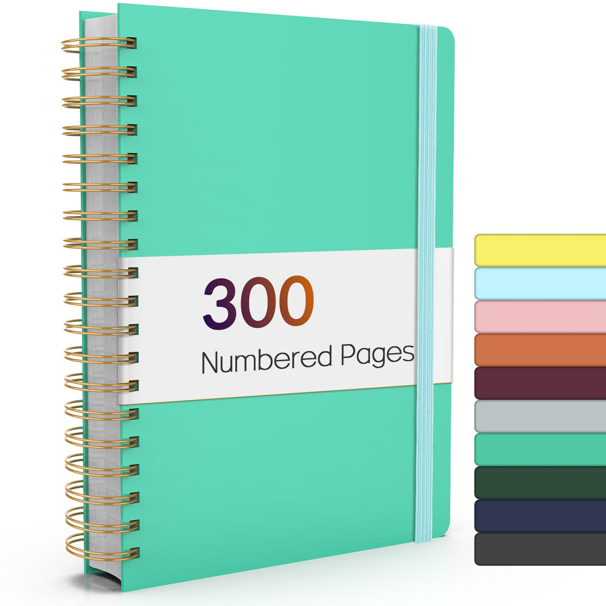 Forvencer Lined Spiral Journal Notebook with 300 Numbered Pages, B5 | College Ruled Thick Journals for Writing with 100GSM Paper, Hardcover Notebooks with Content for Work School Women Men