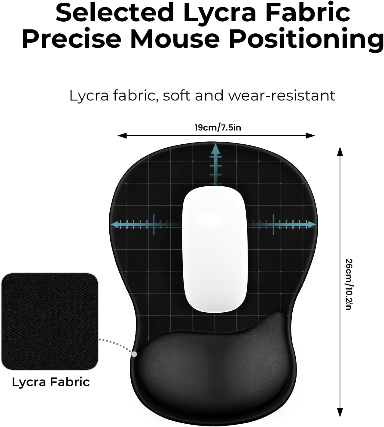 EooCoo Mouse Pad with Gel Wrist Rest, Ergonomic Mousepad Wrist Alignment | Middle Concave Design for Natural Wrist Alignment, Non-Slip Base Mousepad, Carpal Tunnel Relief, Office Desk Accessories