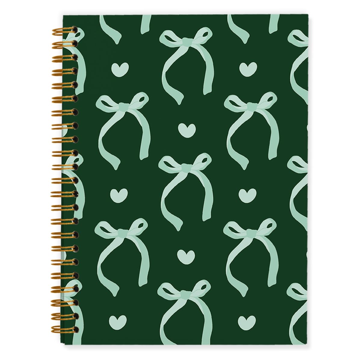 QUICQOD Cute Pink Bow Spiral Notebook Journal for Teen Girls, 5.5x8.3 Inch | Coquette Pink School Supplies for Girls, Preppy Hardcover Journal for Women, Lined Notebook for Note Taking Daily Writing