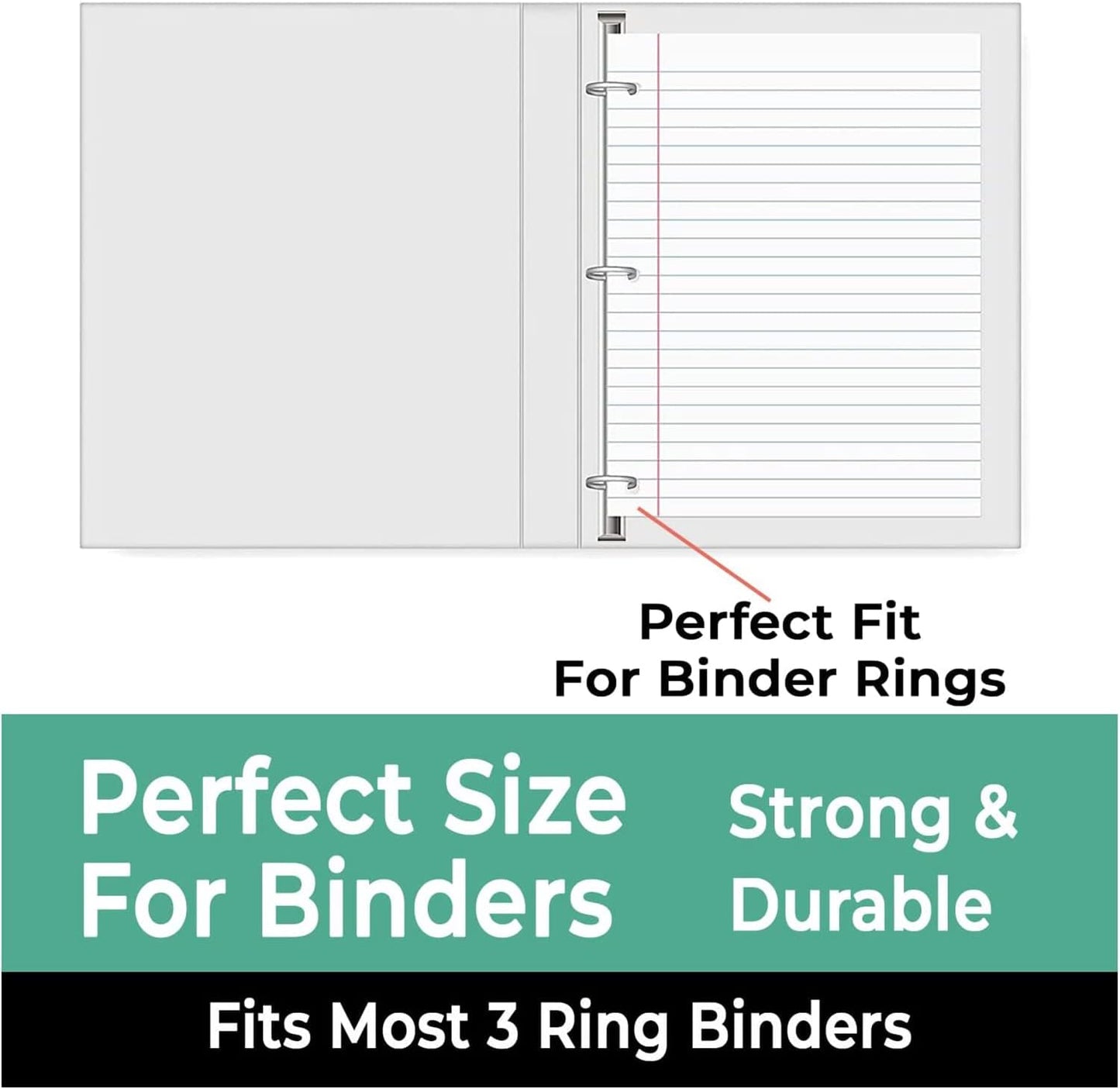 450 Sheets Loose Leaf Paper, 3 Pack, College Ruled Filler Paper | Bulk Office Filler Paper, 8" x 10.5", 3 Hole Punched, 150 Sheets/Pack, College Ruled Notebook Paper for Binder, White