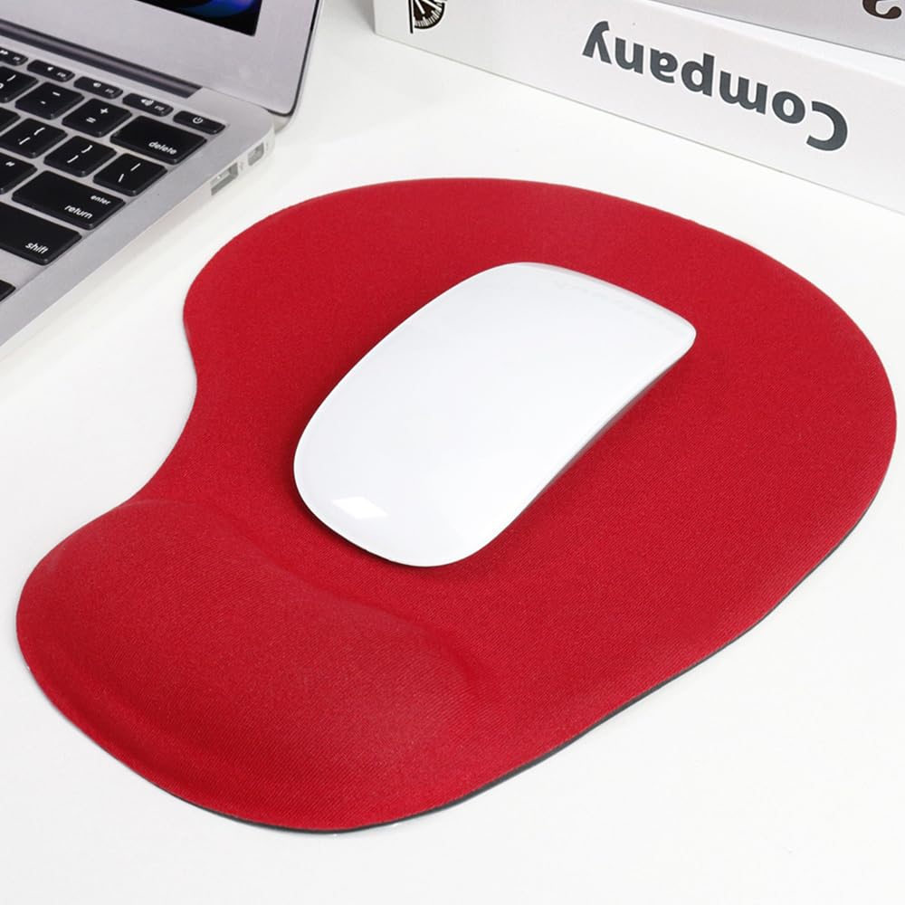 Ergonomic Mouse Pad with Wrist Rest, Gel Wrist Support Mousepad, Pain Relief Laptop Computer Mouse Pad, Non-Slip Mouse Pads for Office & Home (Black, 9.5 x 8.3 in)