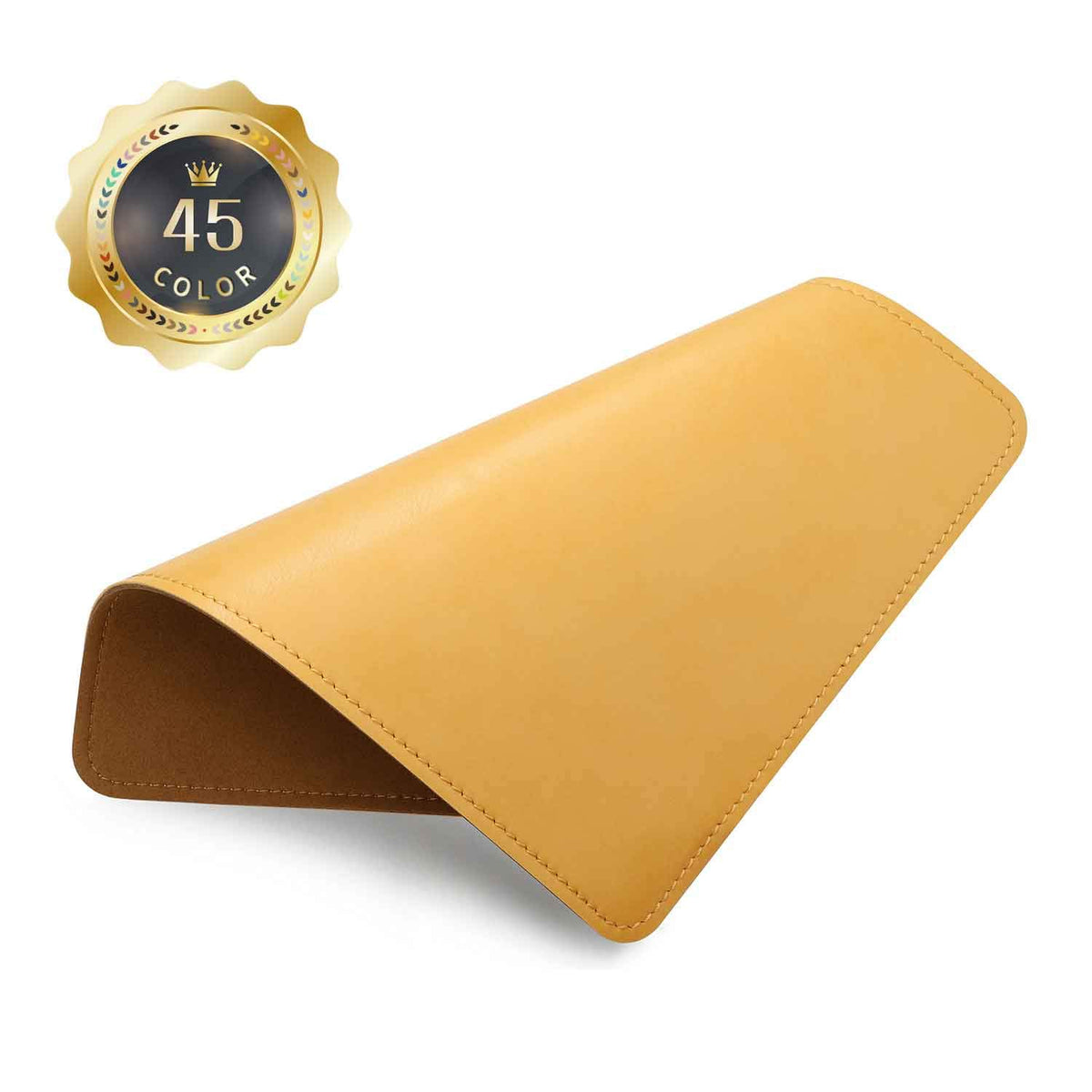 Mouse Pad, PU Mouse Pad，Leather Mouse Pad with Stitched Edge Micro-Fiber Base with Non-Slip Waterproof，Mouse Pad for Computers，Laptop, 8x11Inch (Caramel Brown)