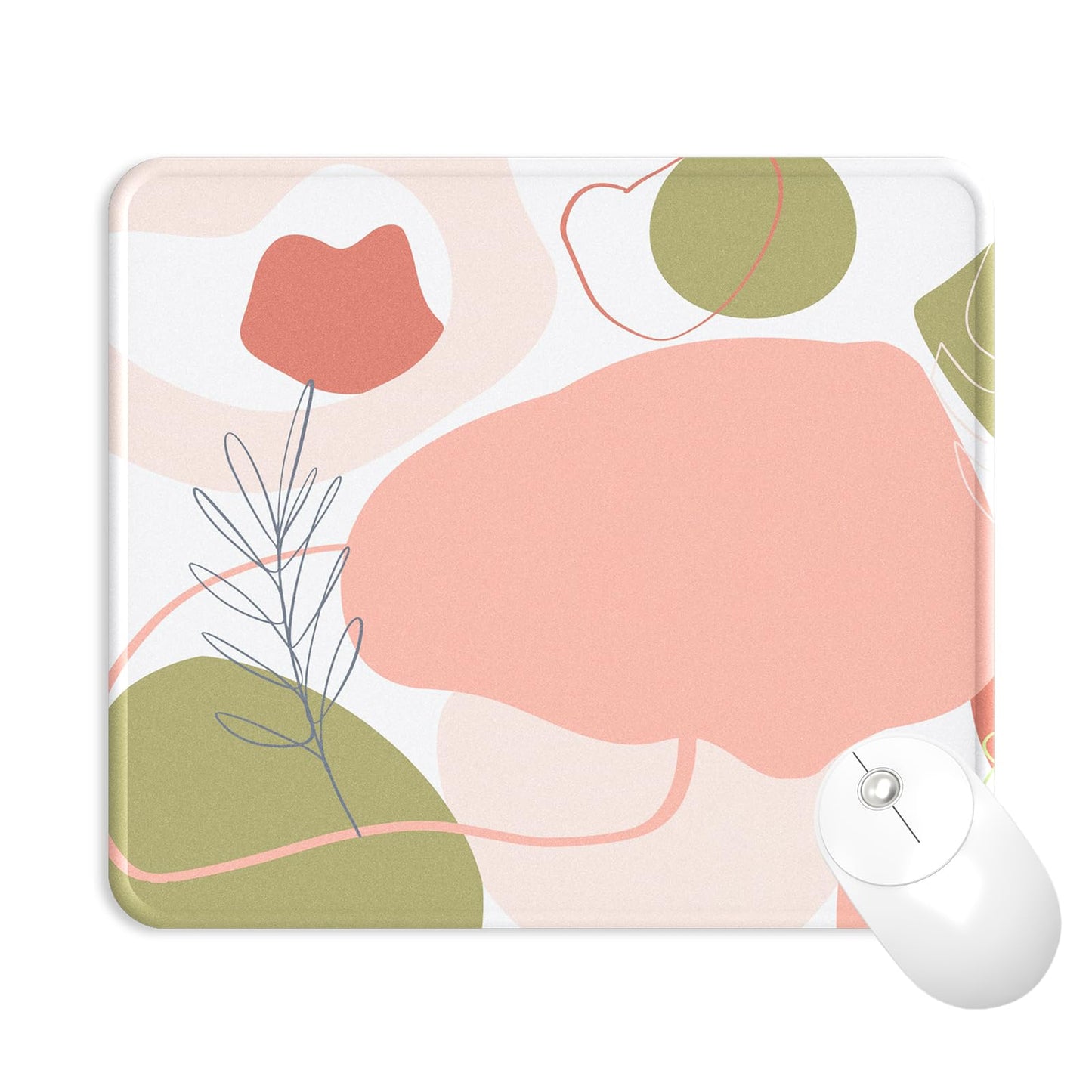 Mouse Pad with Wrist Rest, Comfortable Computer Mousepad with Gel Wrist Support Smooth Surface and Non-Slip PU Base for Pain Relief, Laptop, Office & Home (Rose)