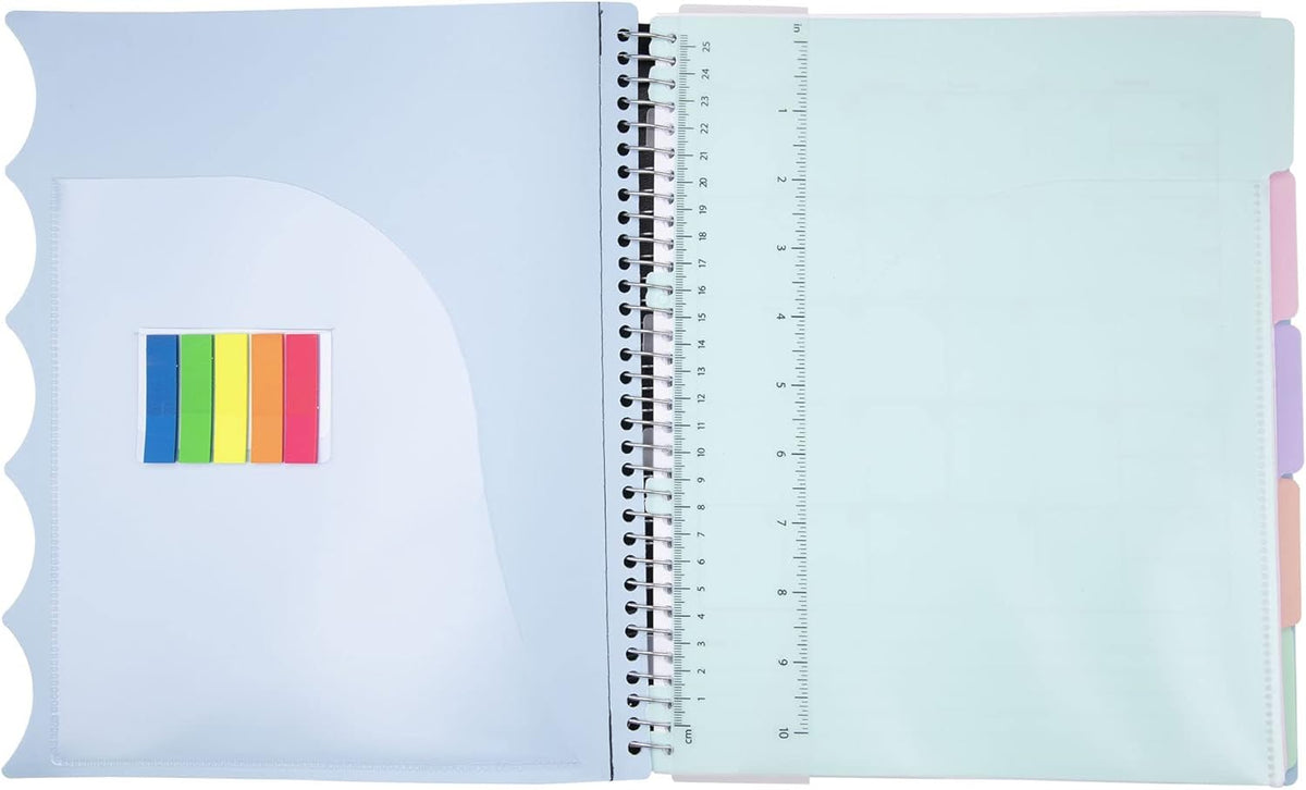 Mintra Office Durable PREMIUM Spiral Notebook (Arctic Ice, 5 Subject (8.5in x 11in))