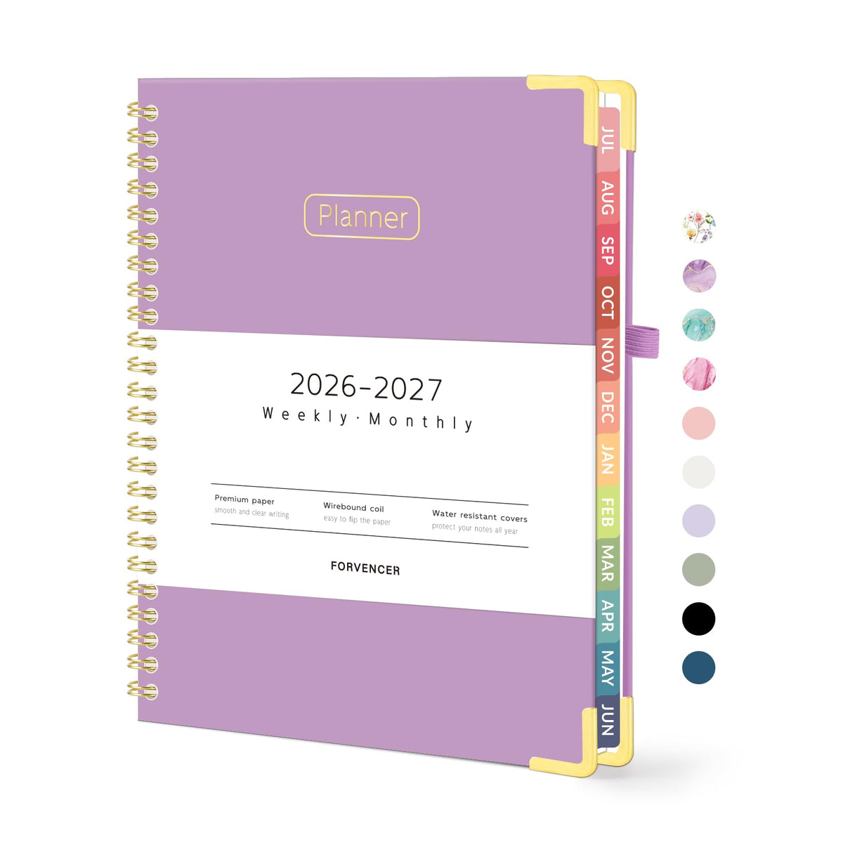 Forvencer Academic Planner 2026-2027, Calendar Jul 2026-Jun 2027, 8.5"x11" | Hardcover Weekly & Monthly Planner, Daily Agenda Book with Tabs, College School Organizer for Student Teacher, Pink