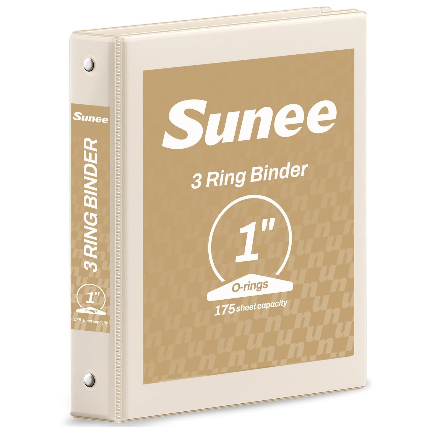 SUNEE 3 Ring Binder 1 Inch Pink 1 Pack, Holds 175 Sheets of Letter Paper, Clear View 1" Three Ring PVC-Free (Fit 8.5x11 Inches) for School or Office Supplies