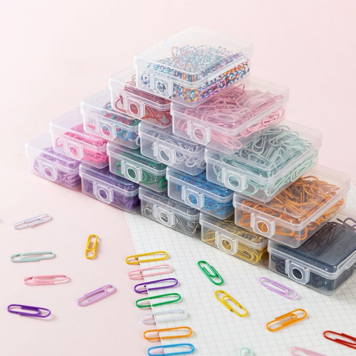 50PCS 1.1inch Paper Clips Colorful,Durable and Rustproof, Stainless Steel Paper Clips Small, Paperclips Office for Teacher Supplies School