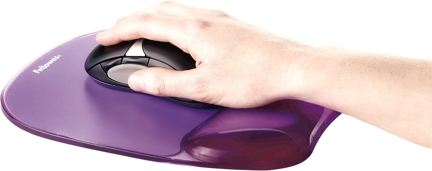 Fellowes Crystals Gel Mouse Pad with Wrist Rest - Purple (91441)